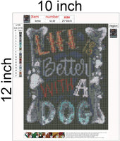 TWBB 5D Kit de pintura de diamante para adultos, juego de pintura de diamante, estilo de periódico, 10.0 x 12.0 in (vida y perro) - Arteztik
