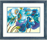 Dimensiones azul amapolas pintura por números para adultos, 14 pulgadas de ancho x 11 pulgadas de largo - Arteztik
