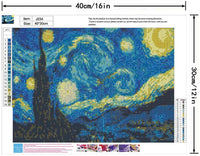Kit de pintura de diamantes 5D con diseño de cielo estrellado por números, punto de cruz, perforación completa, pintura de diamantes de imitación, manualidades para decoración de pared del hogar, regalo (30 15.7 in) - Arteztik
