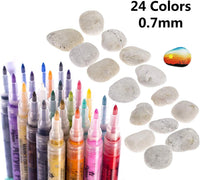 S & E Teacher's EDITION Kit de pintura para roca, incluye 24 colores acrílicos y piedras lisas. - Arteztik
