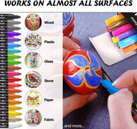Emooqi - Juego de 20 rotuladores de pintura a base de aceite para pintura de rocas, madera, tela, plástico, lienzo, vidrio, tazas, manualidades, impermeable, escribir en cualquier cosa - Arteztik
