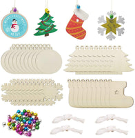 50 adornos de madera sin terminar para decoración navideña y manualidades, 10 estilos de madera sin terminar para decoración de Navidad y manualidades - Arteztik
