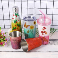 Sntieecr - Juego completo de 128 vasos de purpurina epoxi con vaso de madera giratorio, pistola de calor, 36 unidades de polvo de purpurina, 91 herramientas epoxi incluyen hojas de vinilo autoadhesivas, película de transferencia para vasos de manualidades - Arteztik
