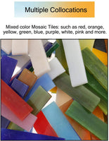 Jili en línea 70 piezas varios colores vidrio Piezas mosaico azulejos Tessera para artes bricolaje forma de rectángulo Craft 10 x 40 mm - Arteztik

