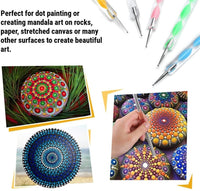 27 herramientas de punteado de mandala, kit de arte de mandala para pintar rocas, kit de rocas pintadas, con bolsa impermeable con cremallera azul - Arteztik
