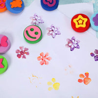 24 esponjas de pintura de espuma EVA para estampador de pintura de doble cara con esponja para dibujar y pintar para niños y niñas pequeñas, aprendizaje temprano y manualidades DIY, formas variadas - Arteztik
