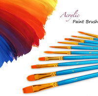 Juego de pinceles de pintura acrílica, 6 paquetes/60 cepillos de nailon para todo tipo de usos para pintura al óleo, acuarela, artistas y kits profesionales. - Arteztik
