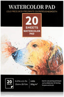 Almohadilla de acuarela experta de 8.27 x 11.7 in, 20 hojas (140 lb/10.58 oz/m2), papel prensado en frío, bloc de bocetos para pintura y dibujo al agua, perfecto para medios húmedos, secos y mixtos - Arteztik
