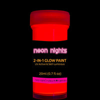Juego de pinturas acrílicas 2 en 1 que brillan en la oscuridad por neon nights – brilla en la oscuridad y bajo la luz ultravioleta – Juego de 8 pinturas de neón autoluminosas para Halloween – Calidad premium alemana – fosforescente - Arteztik
