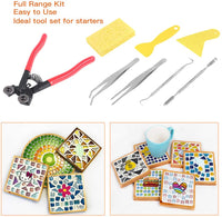 Rustark - Juego de herramientas para mosaico (8 piezas, incluye pinchos de cristal de 7.874 in, 2 raspadores, 2 pinzas, 1 gancho de doble punta, 1 espátula, 1 esponja) - Arteztik
