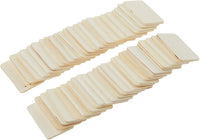 Darice Pie en forma rectangular (50 piezas) – La madera sin terminar es fácil de pintar, manchar, embellecer – Perfecto para proyectos de arte y manualidades – Cada pieza mide 2.08 x 1.37 pulgadas, 0.118 in T, natural, 50 unidades - Arteztik
