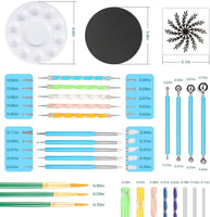 VIBIRIT 49pcs Mandala Dotting Tools, completo Mandala Dotting Herramientas Set con Mandala Plantilla/Dotting Tools/Brushes/Bandeja de pintura/Mini caballete para arcilla Pottery Craft, Pintura Rocas, Coloración, Arte Dibujo - Arteztik
