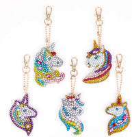 MWOOT - Llavero de pintura de diamante con patrón de unicornio, 5D con diamante de imitación de diamante de imitación para hacer mosaicos, manualidades para bolso y bolso - Arteztik
