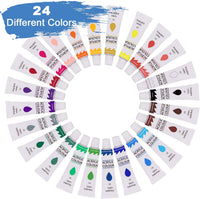 COOL BANK Acrylic Paint Set, 46 Piece Professional Painting Supplies Set, Includes 24 Acrylic Paints, 12 Painting Brushes, Canvas, Palette, Acrylic Painting Pad, for Artists,Students and Kids - Arteztik
