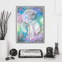 Kit de pintura de diamante 5D para adultos y niños, redondo, perforación completa, para decoración de pared del hogar (11.4 x 15.7 in) - Arteztik
