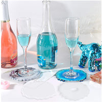 Moldes de resina para posavasos de resina, moldes de silicona de resina para manualidades, fabricación de botellas de vino en forma de flor, soporte de vidrio, bandeja, bastidores de Stemware, alfombrilla de tazón, decoración del hogar - Arteztik
