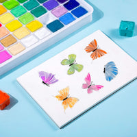 Juego de pintura Miya Gouache, 56 colores x 1.0 fl oz, diseño único de taza de gelatina en un estuche de transporte, perfecto para artistas, estudiantes, pintura de acuarela opaca Gouache - Arteztik

