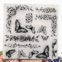 Tikkii - Sellos transparentes con diseño de mariposas para hacer tarjetas y álbumes de recortes, 8.0 x 8.0 in - Arteztik
