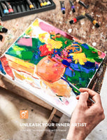 Nicpro Juego completo de pintura acrílica, 24 colores ricos de pigmentos (0.4 fl oz), 12 pinceles, caballete de madera, lienzo para principiantes, suministros de arte para artistas, adultos, estudiantes y niños - Arteztik
