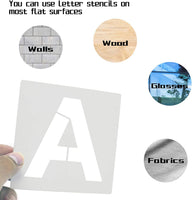 Plantillas de letras de 3.0 in, 62 plantillas de números de letra grandes para pintar en madera, plantilla de alfabeto reutilizable para tela, pared, bandera de jardín - Arteztik
