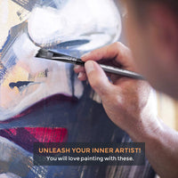 Nicpro - Juego de 10 pinceles planos para pintura artística para acuarelas acrílicas, pintura al óleo, kit de artista para niños y adultos - Arteztik
