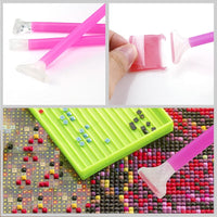 PP OPOUNT 24 piezas herramientas de pintura de diamante 5D DIY accesorios de pintura de diamante kits de punto de cruz con 28 ranuras caja de bordado de diamante para bricolaje arte arte arte arte arte arte arte - Arteztik
