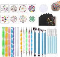 Homkare - Juego de 42 herramientas de punteado de mandala para pintar rocas - Arteztik
