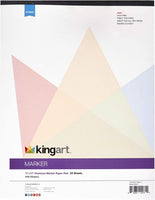 KingART 632-2 papel 60 libras (90G), 11.0 in x 14.0 in, 25 hojas, 2 unidades de almohadillas marcadoras de manga, blanco 2 piezas - Arteztik
