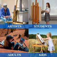AAPOZZ - Juego de 15 pinceles de pintura para artistas, con estuche de transporte pop-up, cuchillo de pintura, esponja y paleta de colores, para acrílico, acuarela, gouache y aceite, para artistas, estudiantes, adultos y niños - Arteztik
