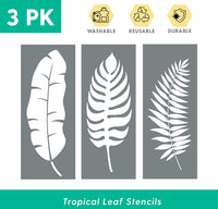 Juego de plantillas de hojas – Paquete de 3 plantillas de pared de hojas únicas para pintar – Utiliza este kit de plantillas de hojas para actualizar la decoración de tu hogar - Arteztik
