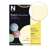 Exact 81368 Vellum Bristol Paper 67 lb, 92 brillante, 2.5 in de altura, 8.5 in de ancho, 11.0 in de largo, marfil (paquete de 250) - Arteztik
