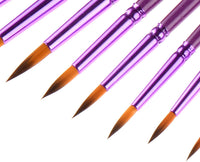 12 unidades de brochas púrpuras, finas y artísticas para pintar Mudder para pinturas en acrílico, en acuarela y pinturas al óleo - Arteztik
