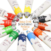 Juego completo de pintura acrílica de Glokers – Juego de 36 piezas de suministros de pintura profesional, incluye mini caballete, 6 lienzos, bandeja de pintura, cuchillos de pintura, 10 pinceles y más – Regalo perfecto para artistas - Arteztik
