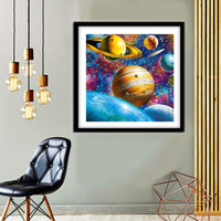 Kit de pintura de diamante 5D con broca completa del universo planeta, kit de pintura de diamantes de imitación para adultos y principiantes, manualidades y decoración del hogar, 12 x 12 pulgadas - Arteztik
