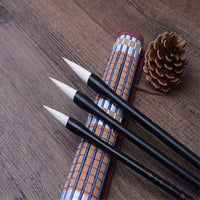 Juego de pinceles de mango de madera para caligrafía china en caja para aprendizaje de caligrafía - Arteztik
