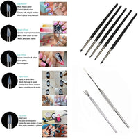 comiart Artista Esculturales Suministros Herramientas Conjunto, 5pcs Tamaño 0 Color de silicona Shaper pintura Brochas + 1pcs Professional Detalle Aguja + 1pcs Feather Wire textura metal cepillos - Arteztik
