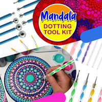 Juego de herramientas de punteado de mandala, 31 herramientas de punteado de bolígrafo con bolsa de almacenamiento, mandala, plantilla, bola, lápiz táctil, bandeja de pintura para rocas y uñas, dibujo artístico, respetuoso con el medio ambiente - Arteztik
