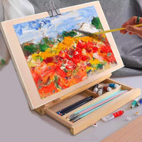 Caballete de mesa de arte con caballete de pintura ajustable, caballete de artista portátil con cajón, caballete de escritorio premium para estudiantes aficionados - Arteztik
