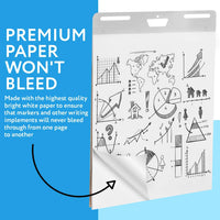 IMPRESA - Paquete de 5 almohadillas de caballete autoadhesivas de 25 x 30 pulgadas, 30 hojas por bloc, papel grueso, grapas fuertes, caballete adhesivo, pósteres para pegar en las paredes - Arteztik
