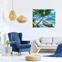 KOSE Paint by Numbers for Adults Beginner & Kids,DIY Oil Painting Kit on Canvas with Paintbrushes and Acrylic Pigment, Arts Craft for Home Wall Decor-16"W X 20"L Beach Hawaii - Arteztik
