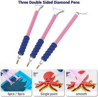 Asgens - Juego de herramientas y accesorios de pintura con diamantes 5D de 27 piezas y caja de almacenamiento de diamantes de 28 ranuras para adultos o niños - Arteztik
