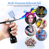 REEXBON Kit de aerógrafo inalámbrico, portátil, juego de pistola de aire con compresor, recargable, sin cable, para decoración de tartas, maquillaje, arte de uñas, modelo, pintura, tatuaje, manicura - Arteztik
