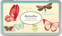 Cavallini sellos de goma, varios colores, diseño de mariposas con almohadilla de tinta - Arteztik
