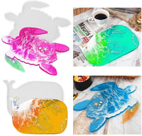 Juanya - Juego de 2 moldes de silicona para bandeja de resina, diseño de tortuga y ballena - Arteztik
