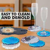 Insnug - Moldes de resina epoxi de silicona para posavasos, soporte para vino de ágata con copos de lámina de oro rosa, botella de vino, estante de cristal, resina fundida, purpurina brillante para decoración del hogar - Arteztik
