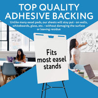 IMPRESA - Paquete de 5 almohadillas de caballete autoadhesivas de 25 x 30 pulgadas, 30 hojas por bloc, papel grueso, grapas fuertes, caballete adhesivo, pósteres para pegar en las paredes - Arteztik
