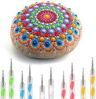 27 herramientas de punteado de mandala, kit de arte de mandala para pintar rocas, kit de rocas pintadas, con bolsa impermeable con cremallera azul - Arteztik
