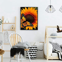 Kit de pintura de diamantes 5D DIY para adultos, niños. Artesanía para decoración del hogar, habitación, oficina, regalo, girasol y mariposa amarilla 11.8 × 15.7 in 1 paquete por Bemaystar - Arteztik

