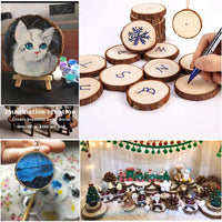 SENMUT - 25 rebanadas de madera natural sin terminar con adornos navideños para manualidades (3,0 – 3,5 pulgadas) - Arteztik
