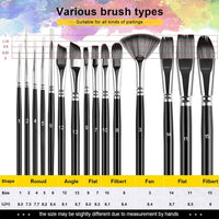 21Pcs Paint Brush Set, Paint Brushes for Acrylic Oil Watercolor Canvas Gouache Painting, Paint Brush with 1 Paint Tray, 2 Palette Knife, 2 Sponges & Carrying Case, Perfect for Artists, Adults & Kids - Arteztik
